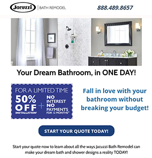 New Bath or Shower in One Day